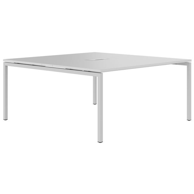 NOVA Konferenztisch | 1600 x 1640 mm (6 - 8 Personen), elektrifiziert, Perlgrau