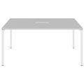 NOVA Konferenztisch | 1600 x 1640 mm (6 - 8 Personen), elektrifiziert, Perlgrau - 2 Thumbnail Image
