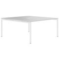 NOVA Konferenztisch | 1600 x 1640 mm (6 - 8 Personen), elektrifiziert, Perlgrau - 1 Thumbnail Image