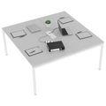 NOVA Konferenztisch | 1600 x 1640 mm (6 - 8 Personen), elektrifiziert, Perlgrau - 4 Thumbnail Image