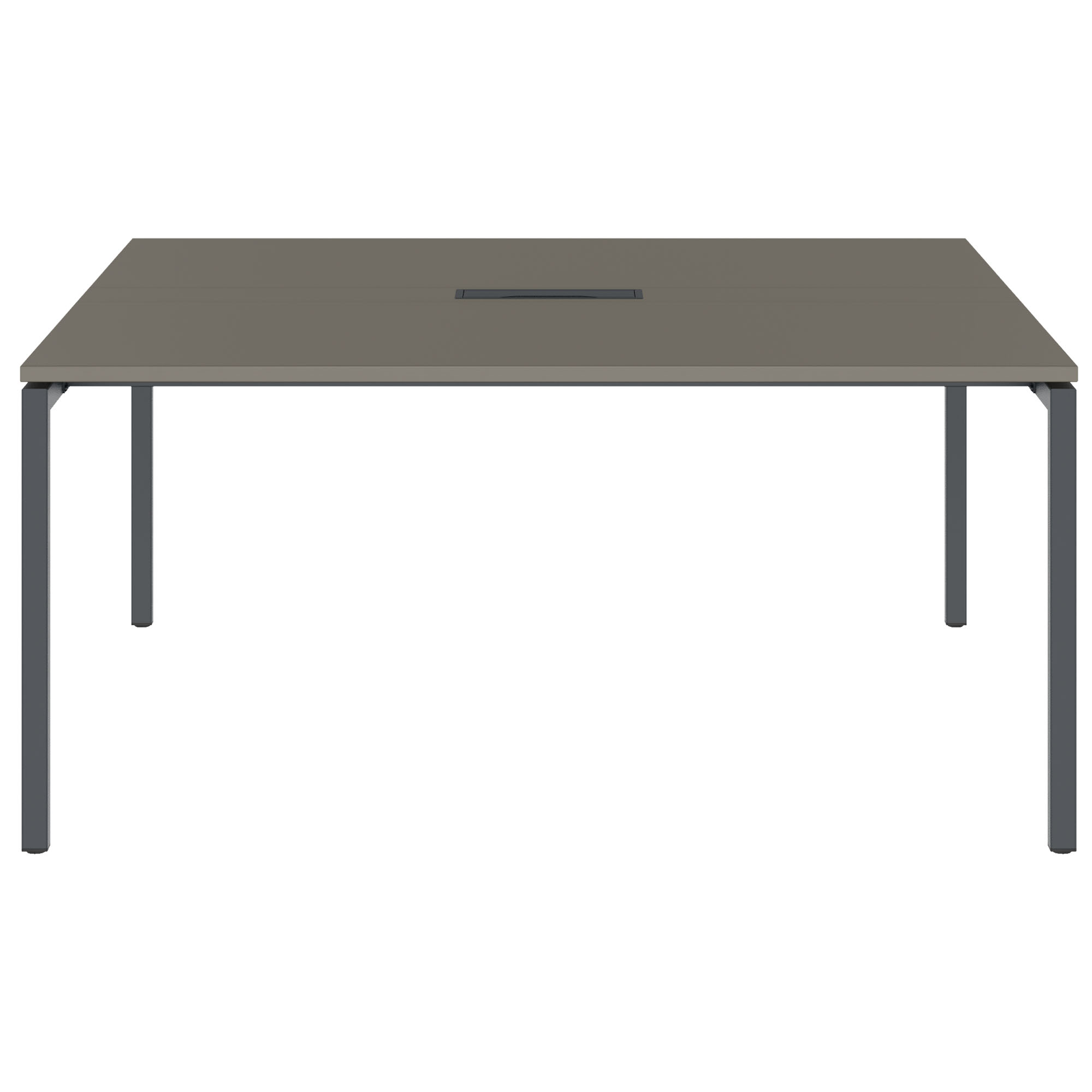 NOVA Konferenztisch | 1600 x 1640 mm (6 - 8 Personen), elektrifiziert, Cubanitgrau - 2 Main Image
