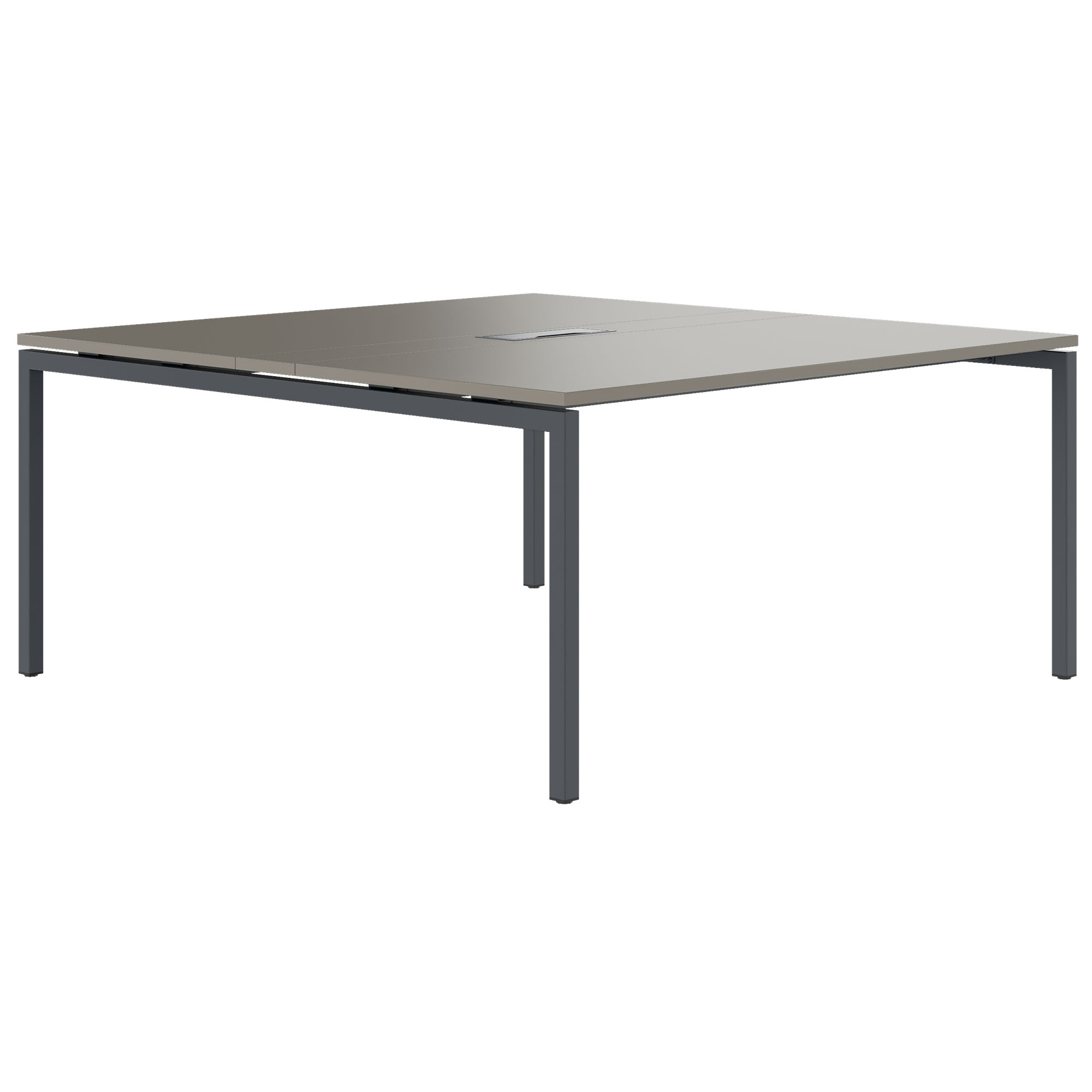 NOVA Konferenztisch | 1600 x 1640 mm (6 - 8 Personen), elektrifiziert, Cubanitgrau - 1 Main Image