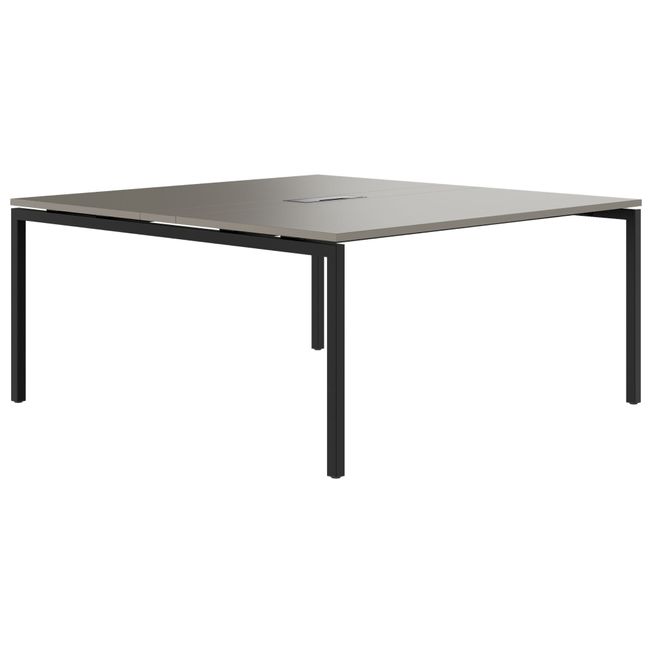 NOVA Konferenztisch | 1600 x 1640 mm (6 - 8 Personen), elektrifiziert, Cubanitgrau