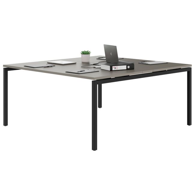 NOVA Konferenztisch | 1600 x 1640 mm (6 - 8 Personen), elektrifiziert, Cubanitgrau