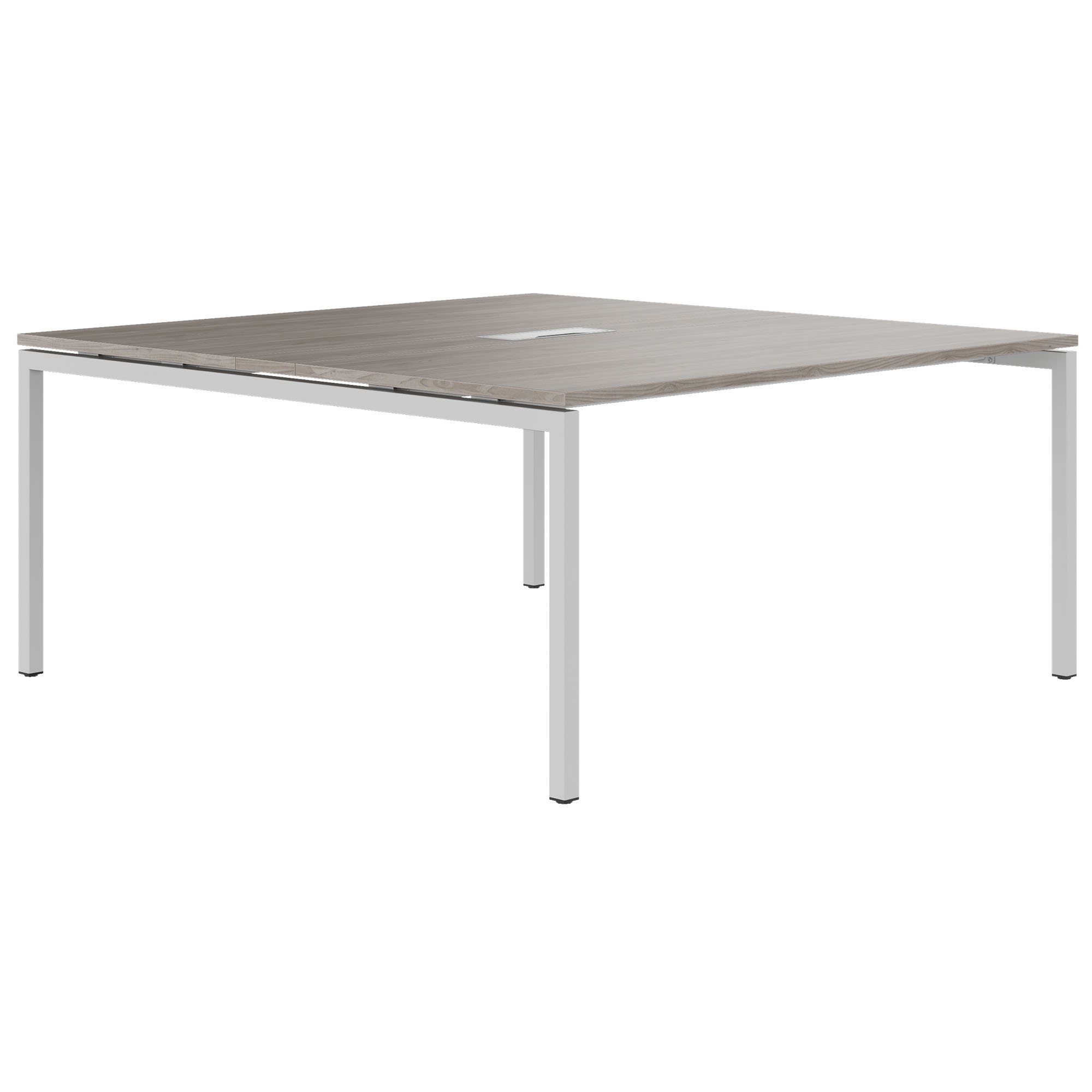 NOVA Konferenztisch | 1600 x 1640 mm (6 - 8 Personen), elektrifiziert, Nordeiche grau - 1 Main Image