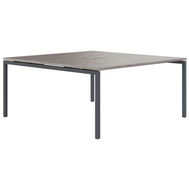 NOVA Konferenztisch | 1600 x 1640 mm (6 - 8 Personen), elektrifiziert, Nordeiche grau