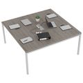 NOVA Konferenztisch | 1600 x 1640 mm (6 - 8 Personen), elektrifiziert, Nordeiche grau - 4 Thumbnail Image