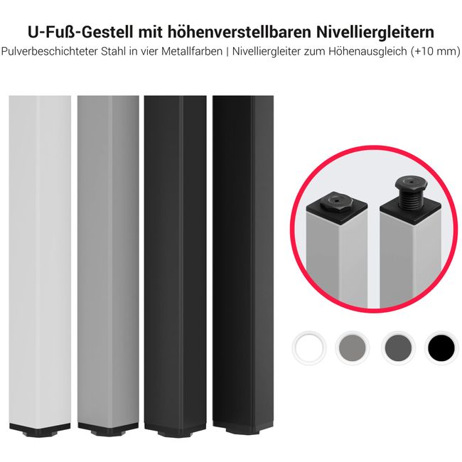 NOVA Konferenztisch | 1600 x 1640 mm (6 - 8 Personen), elektrifiziert, Sandesche