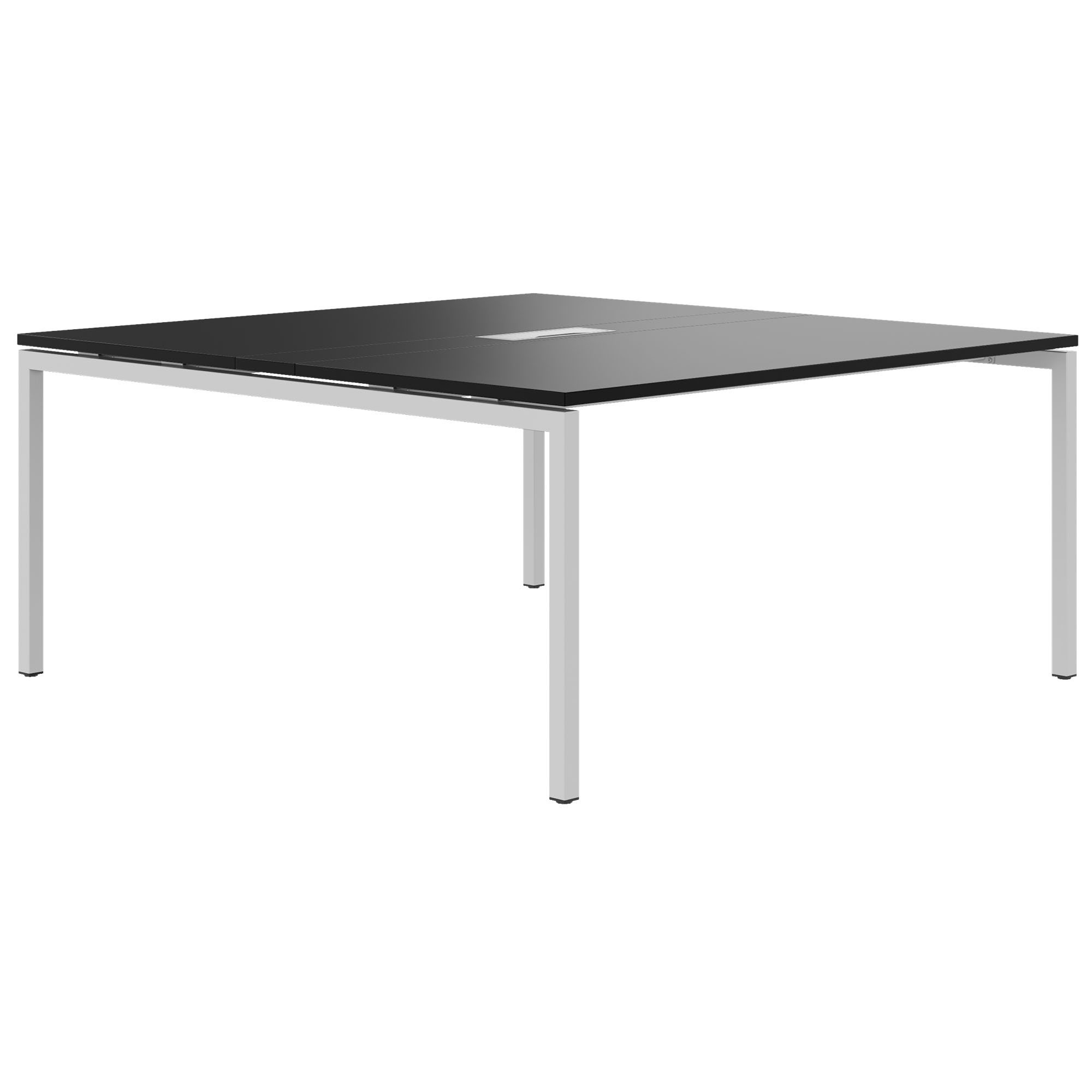 NOVA Konferenztisch | 1600 x 1640 mm (6 - 8 Personen), elektrifiziert, Schwarz - 1 Main Image