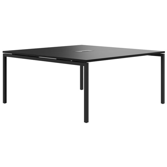 NOVA Konferenztisch | 1600 x 1640 mm (6 - 8 Personen), elektrifiziert, Schwarz