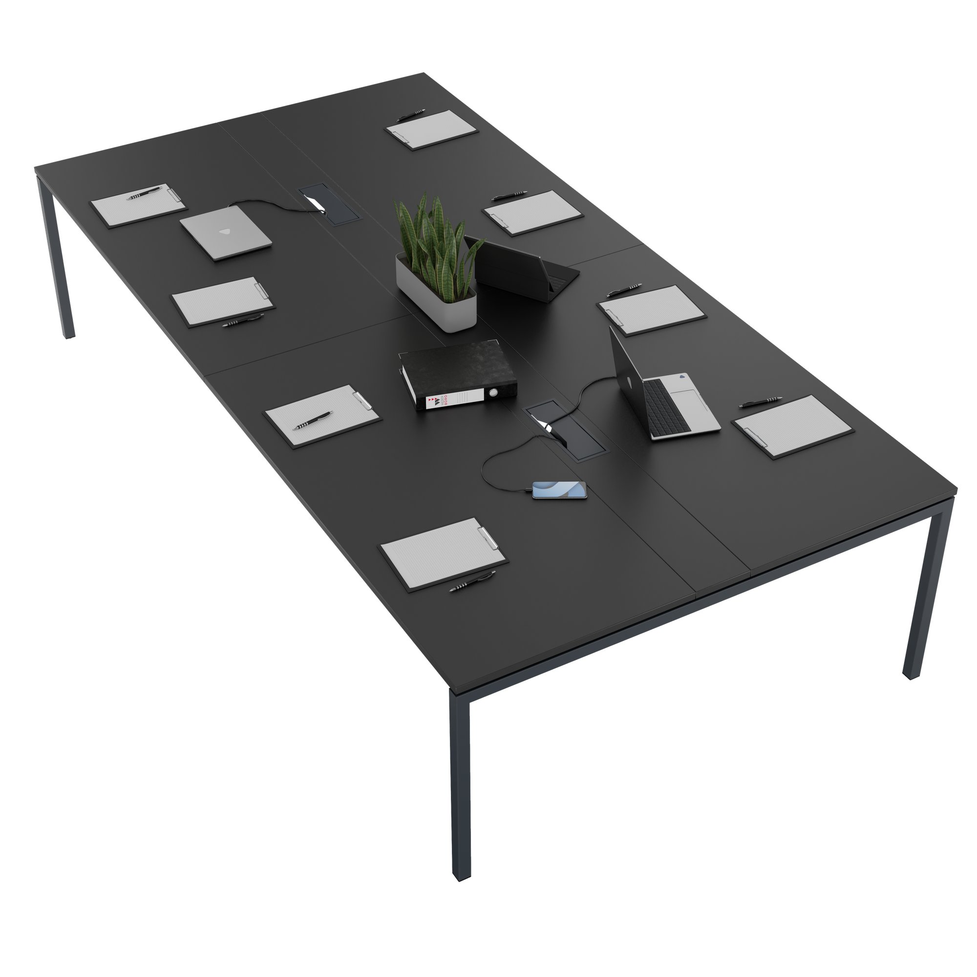 NOVA Conference table | 3200 x 1640 mm (10 - 12 people), electrified, anthracite - 4 Main Image