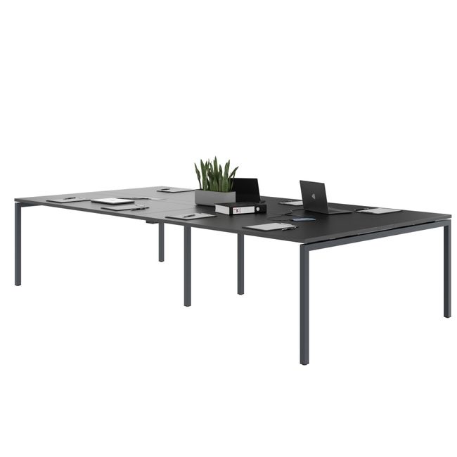 NOVA Konferenztisch | 3200 x 1640 mm (10 - 12 Personen), elektrifiziert, Anthrazit