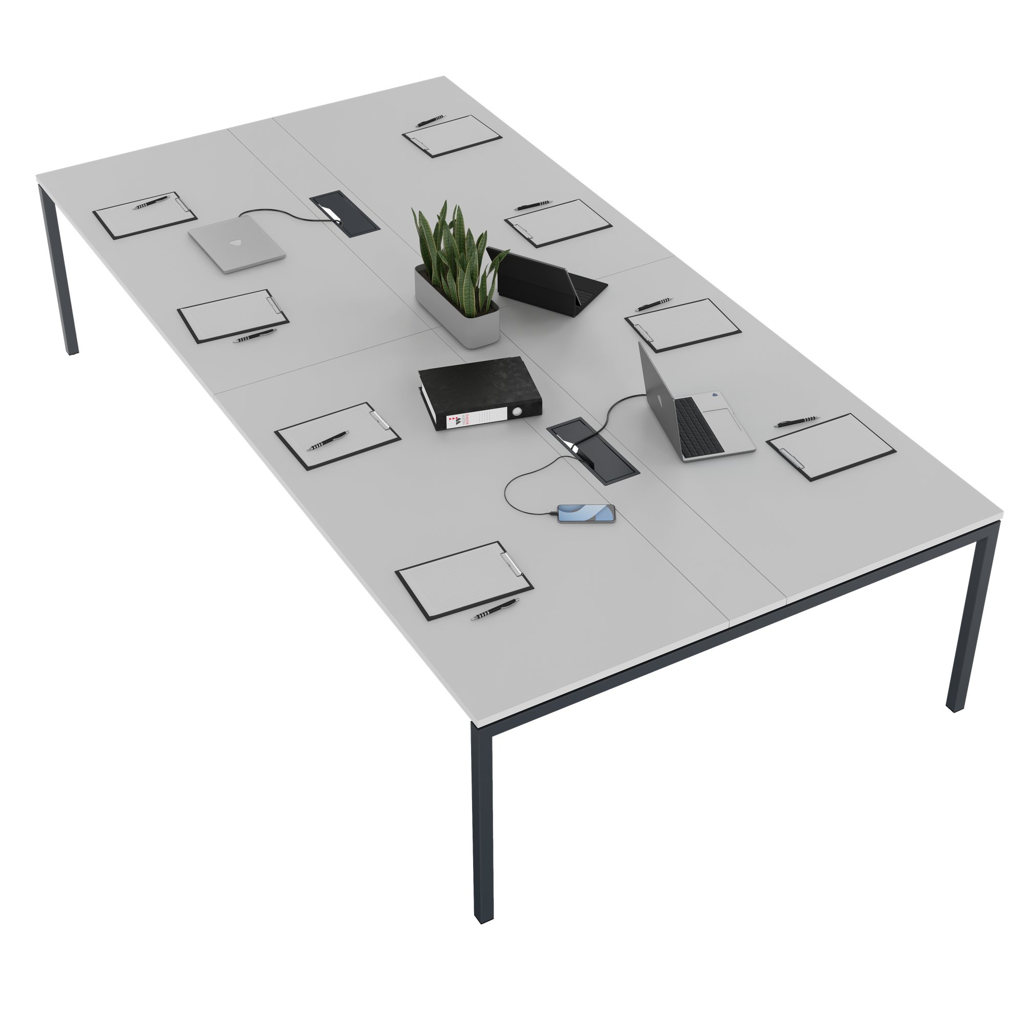 NOVA Conference table | 3200 x 1640 mm (10 - 12 people), electrified, pearl gray - 3 Main Image