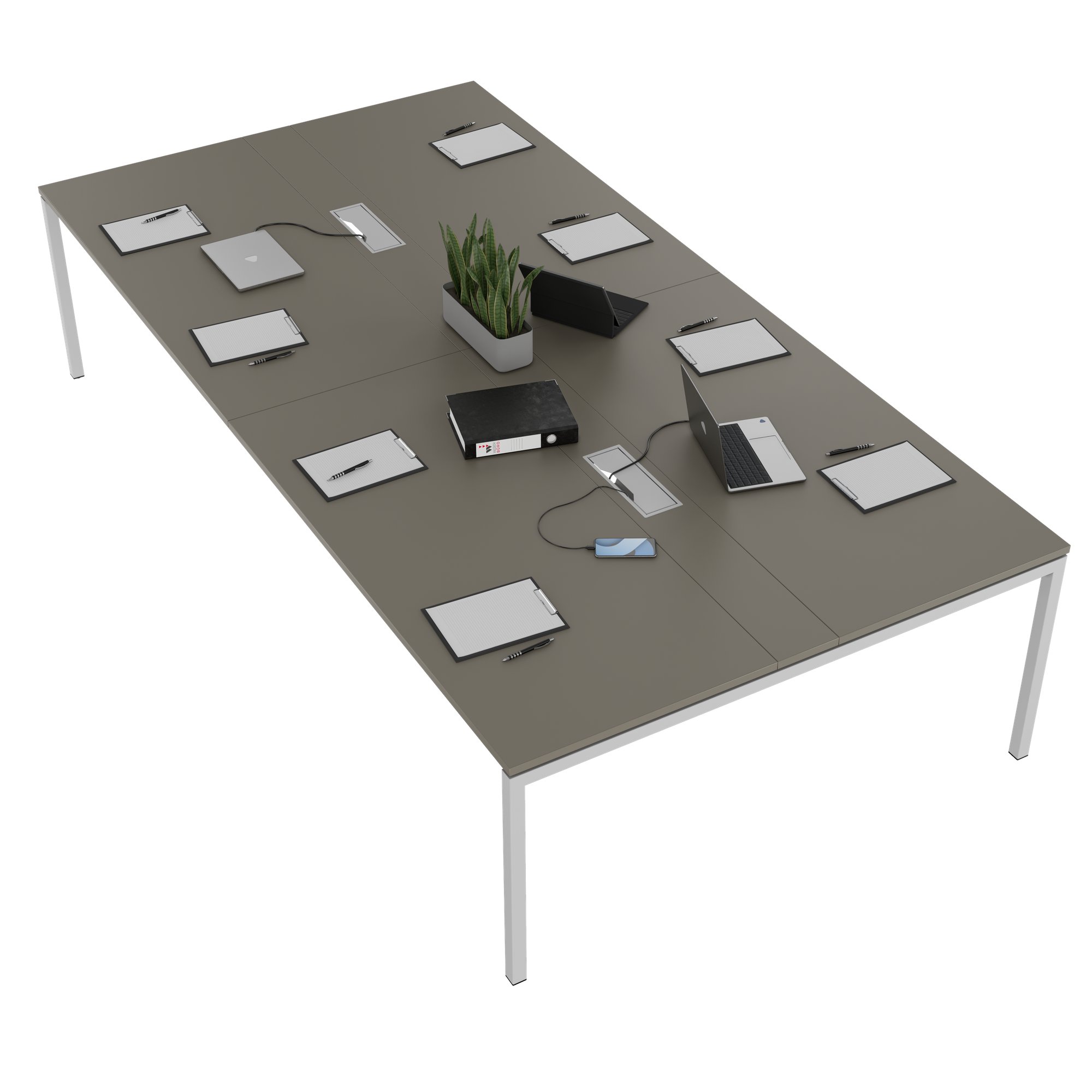 NOVA Conference table | 3200 x 1640 mm (10 - 12 people), electrified, cubanite gray - 3 Main Image