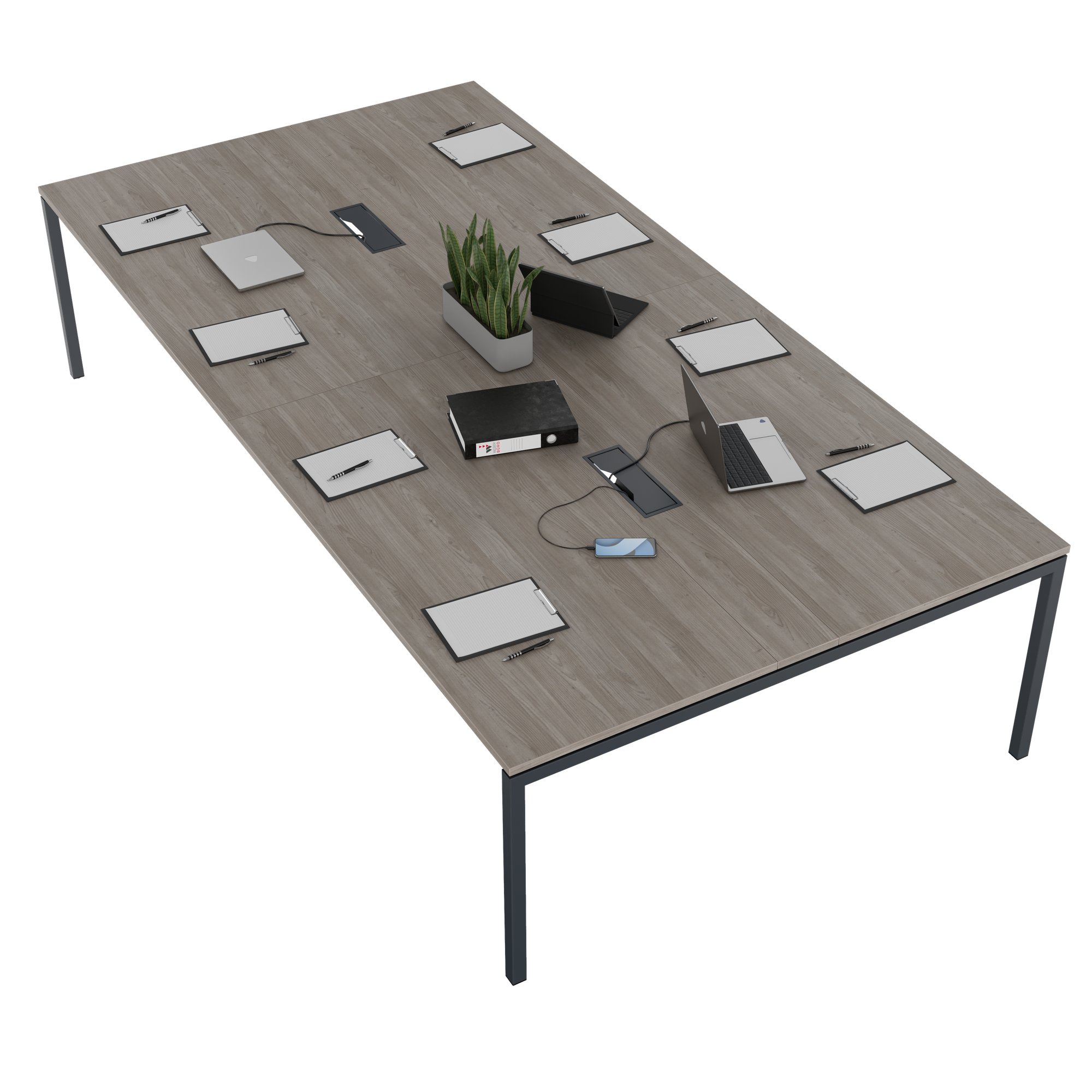 NOVA Conference table | 3200 x 1640 mm (10 - 12 people), electrified, north oak gray - 4 Main Image