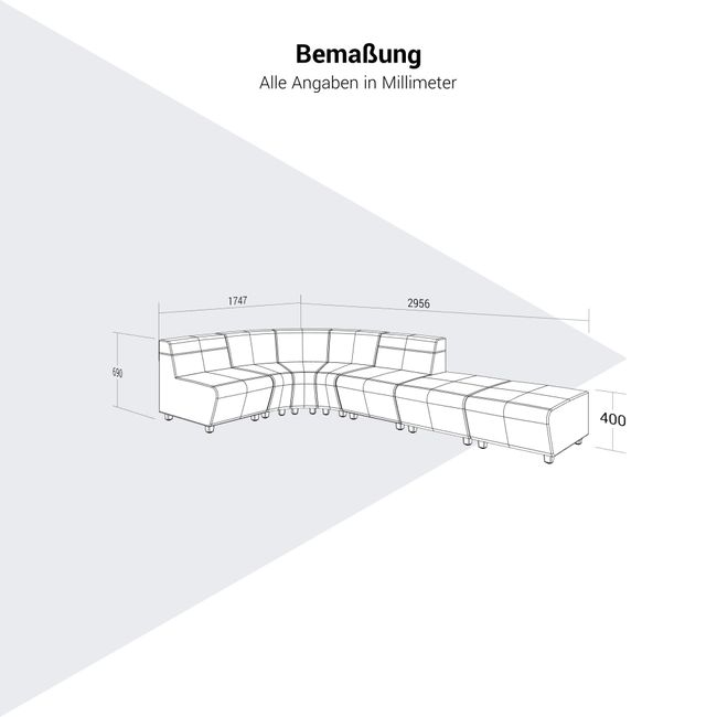 SOFT ROCK Sofa | 2956 x 690 mm, 7-Sitzer SOFT ROCK Sofa | 2956 x 690 mm, 7-Sitzer