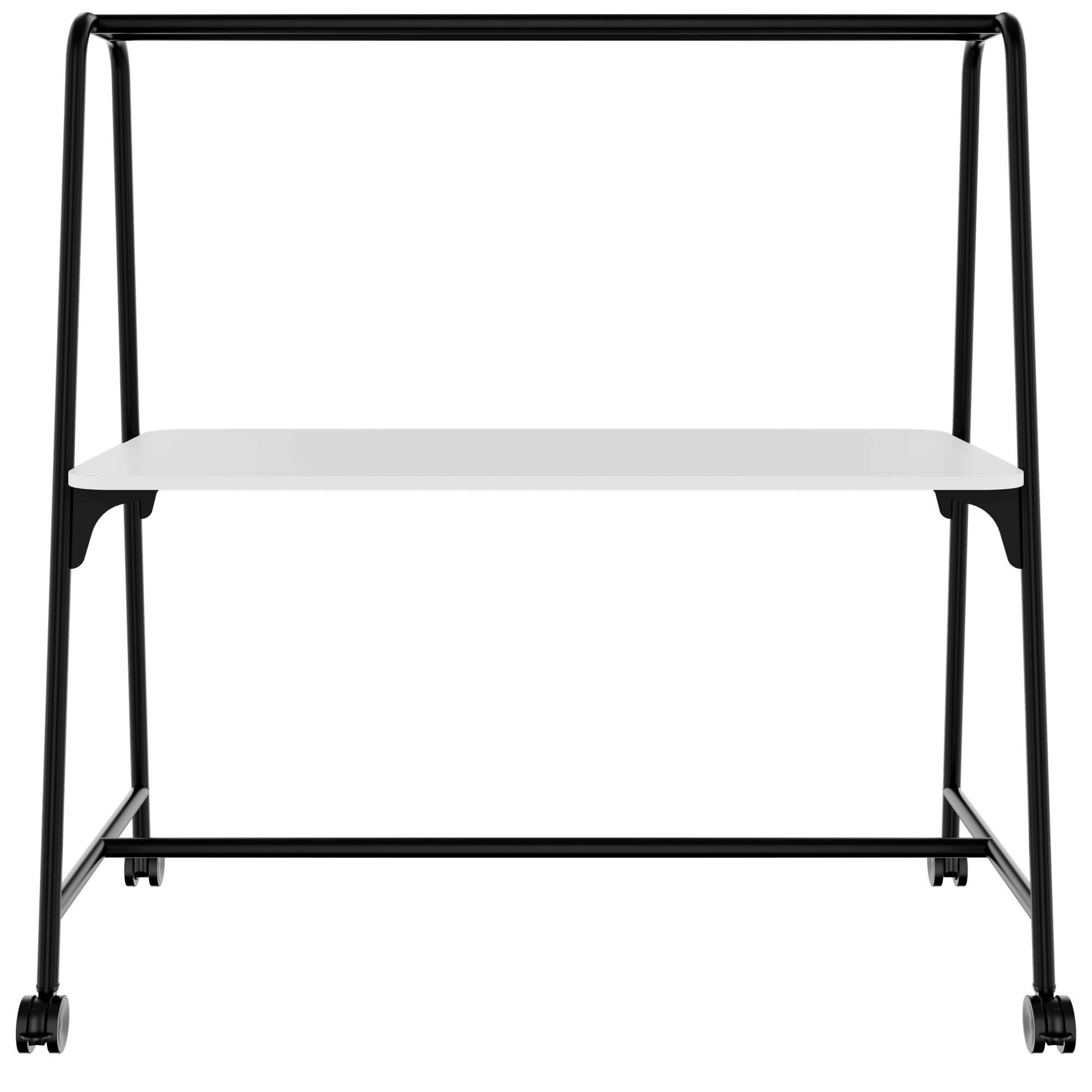 Round multipurpose table | 1600 - 1800 x 740 - 1050 mm, white - 2 Main Image