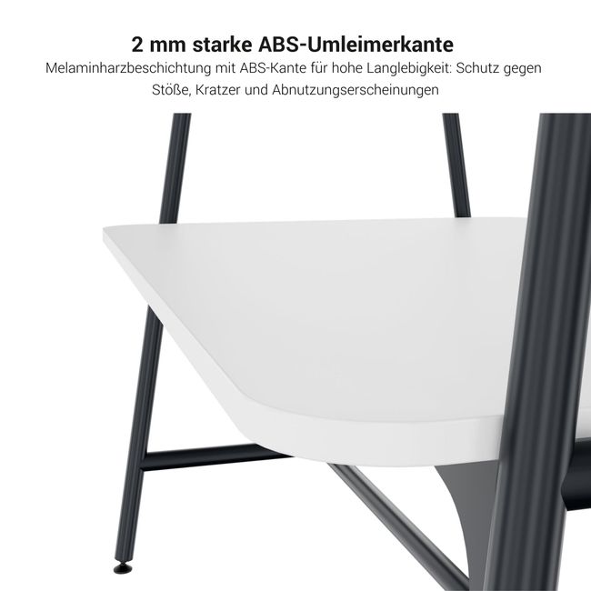 ROUND Multipurpose Tisch | 1600 - 1800 x 740 - 1050 mm, Weiß