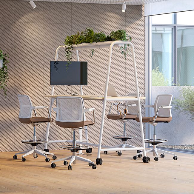 ROUND Multipurpose Tisch | 1600 - 1800 x 740 - 1050 mm, Nussbaum