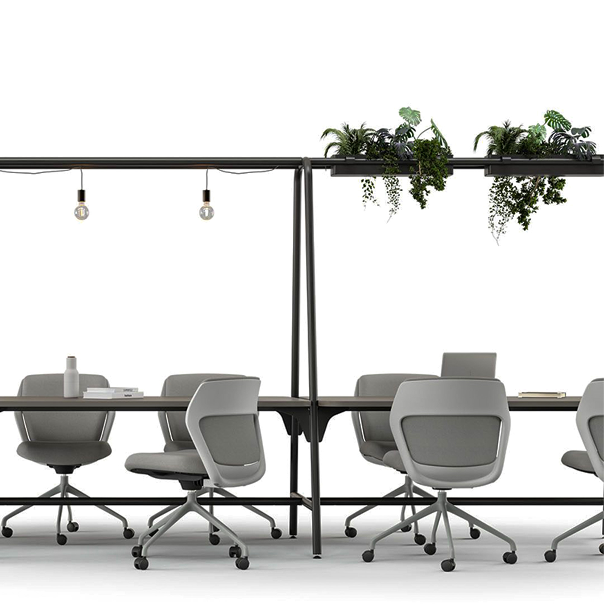 Round multipurpose table | 1600 - 1800 x 740 - 1050 mm, HPL white - 12 Main Image