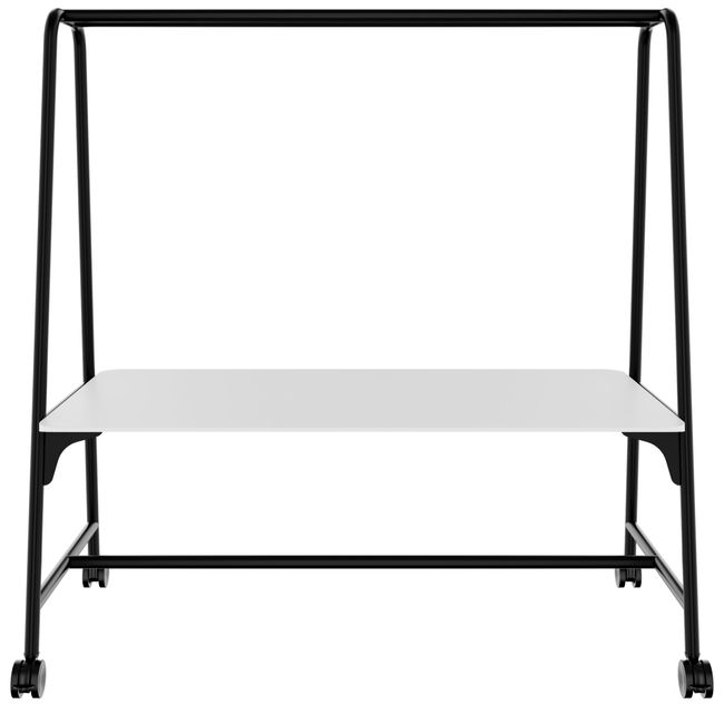 ROUND Multipurpose Tisch | 1600 - 1800 x 740 - 1050 mm, HPL Weiß