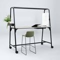 Round multipurpose table | 1600 - 1800 x 740 - 1050 mm, HPL white - 14 Thumbnail Image