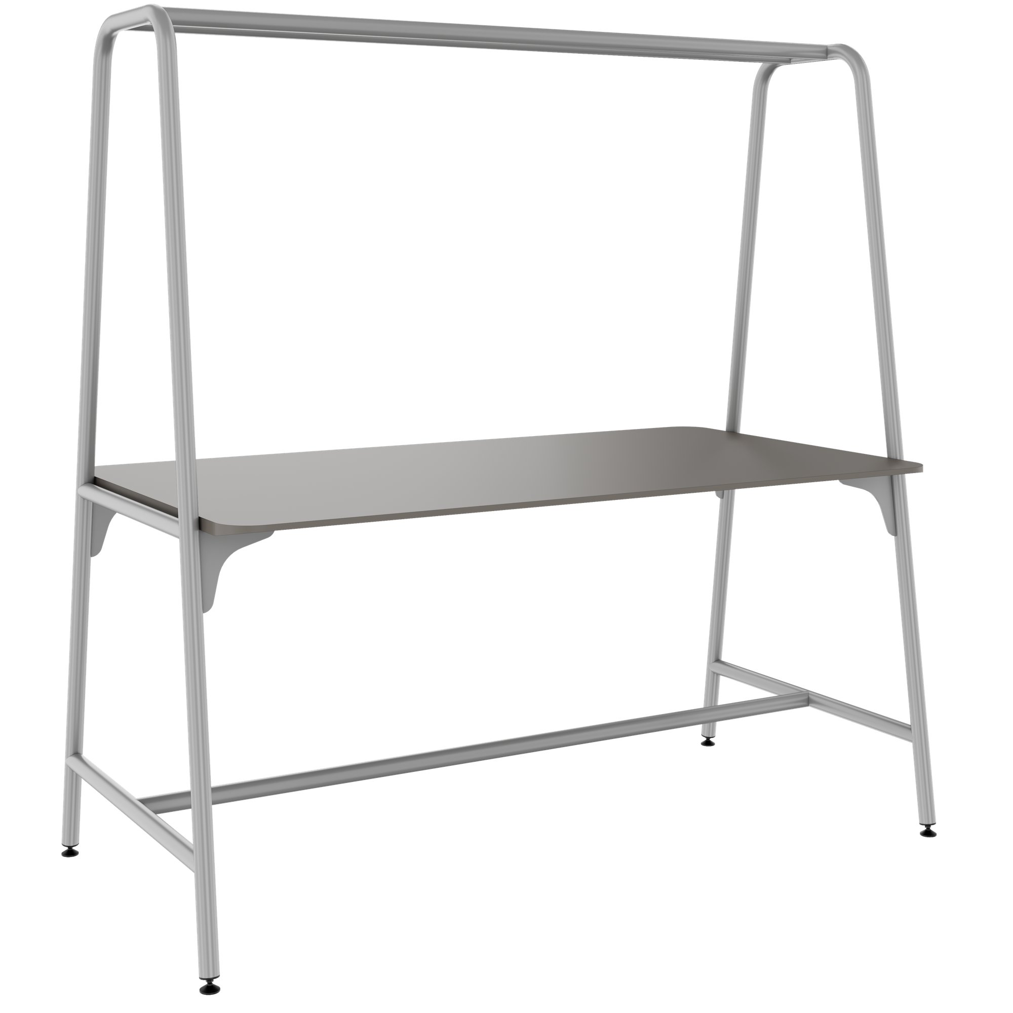 Round multipurpose table | 1600 - 1800 x 740 - 1050 mm, Fenix ​​gray - 1 Main Image
