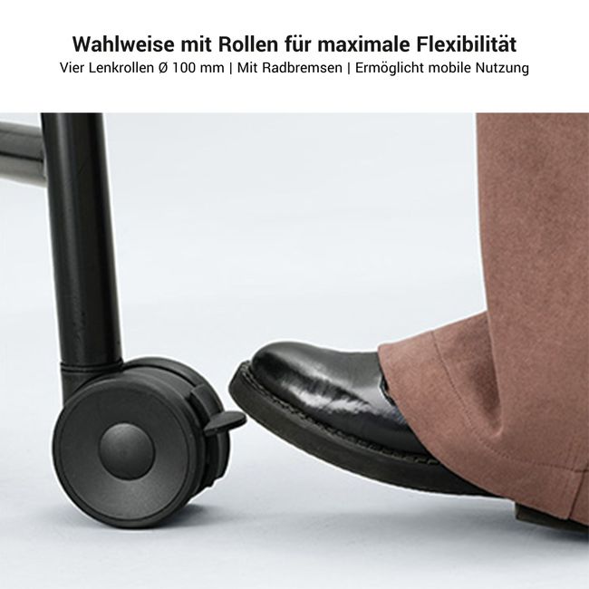 ROUND Multipurpose Tisch | 1600 - 1800 x 740 - 1050 mm, Fenix Schwarz