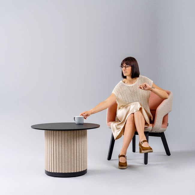 PARTHOS Beistelltisch | Ø700 mm, Säulen-Gestell