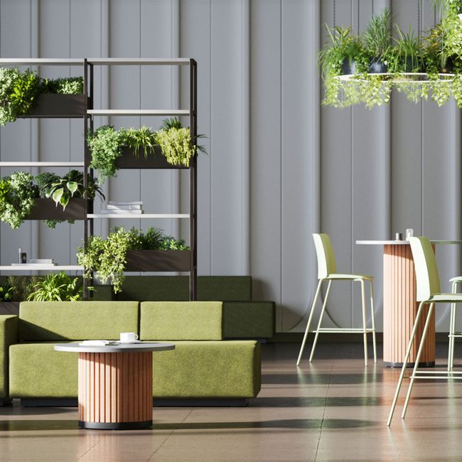 PARTHOS Beistelltisch | Ø700 mm, Säulen-Gestell