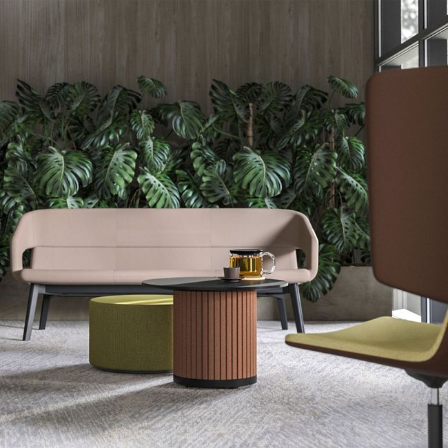 PARTHOS Beistelltisch | Ø700 mm, Säulen-Gestell