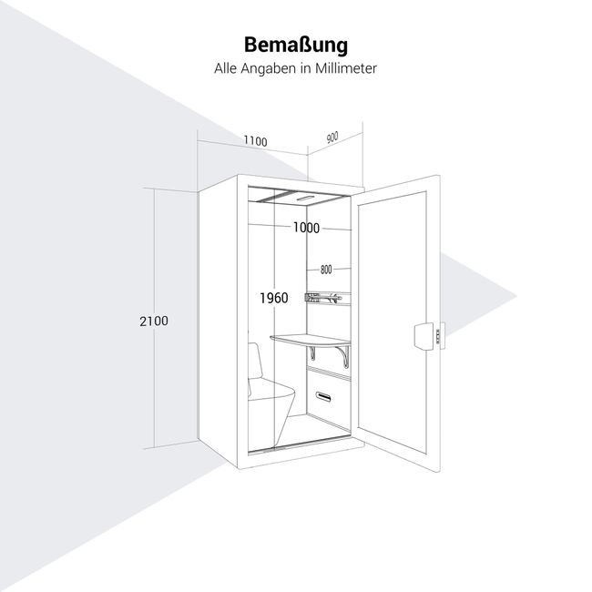 Soundbox CALMA | Schallisolierte Telefonbox, für 1 Person Soundbox CALMA | Schallisolierte Telefonbox, für 1 Person