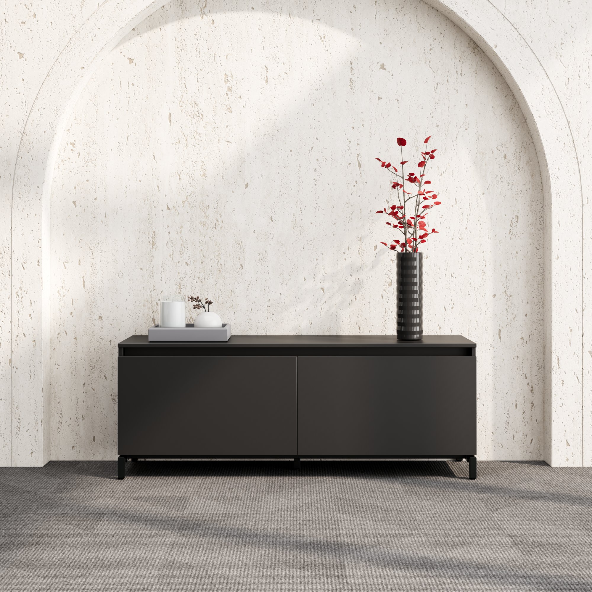 ART Lowboard | 1 oh, 1600 x 600 mm, gris foncé - 2 Main Image