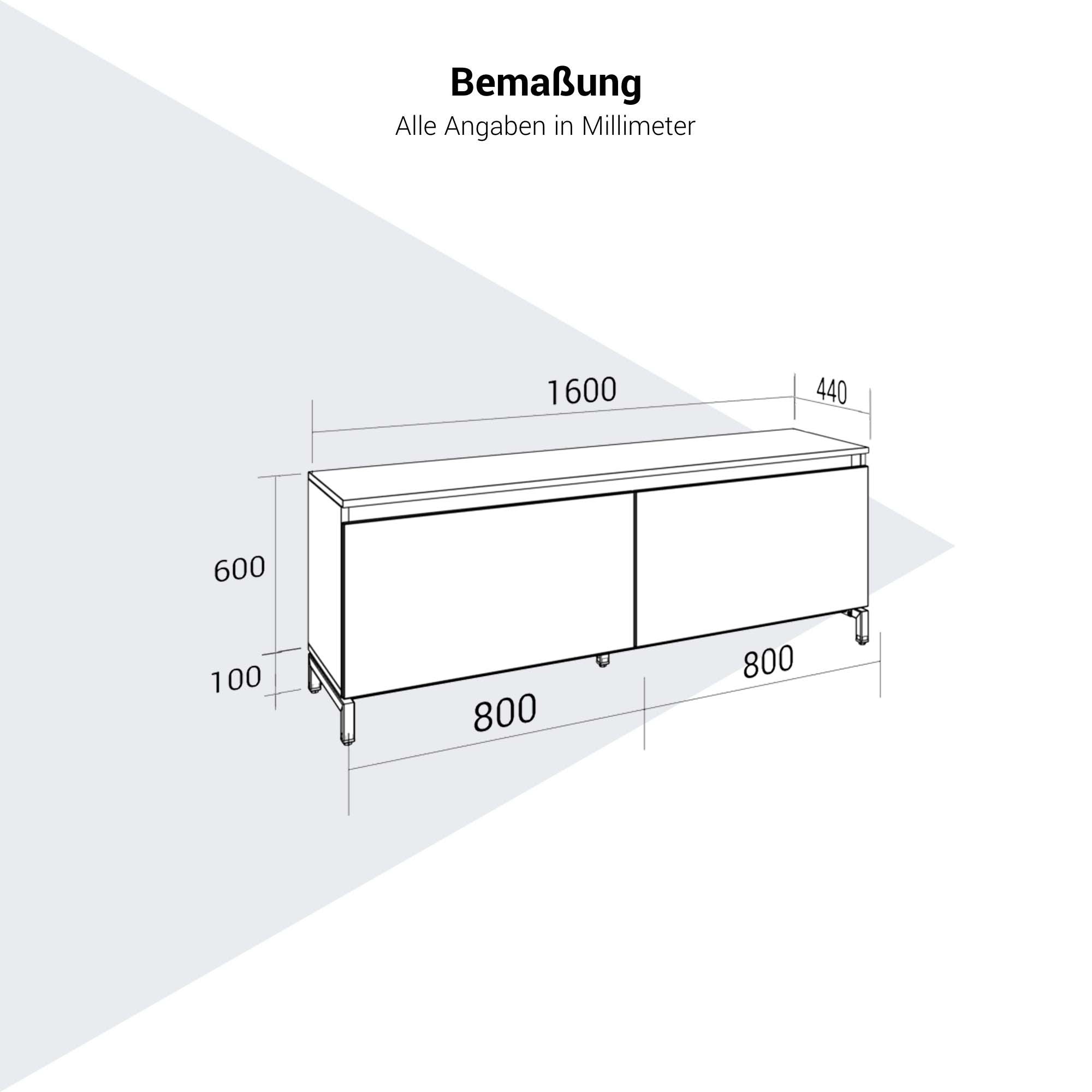 ART Lowboard | 1 oh, 1600 x 600 mm, gris foncé - 10 Main Image