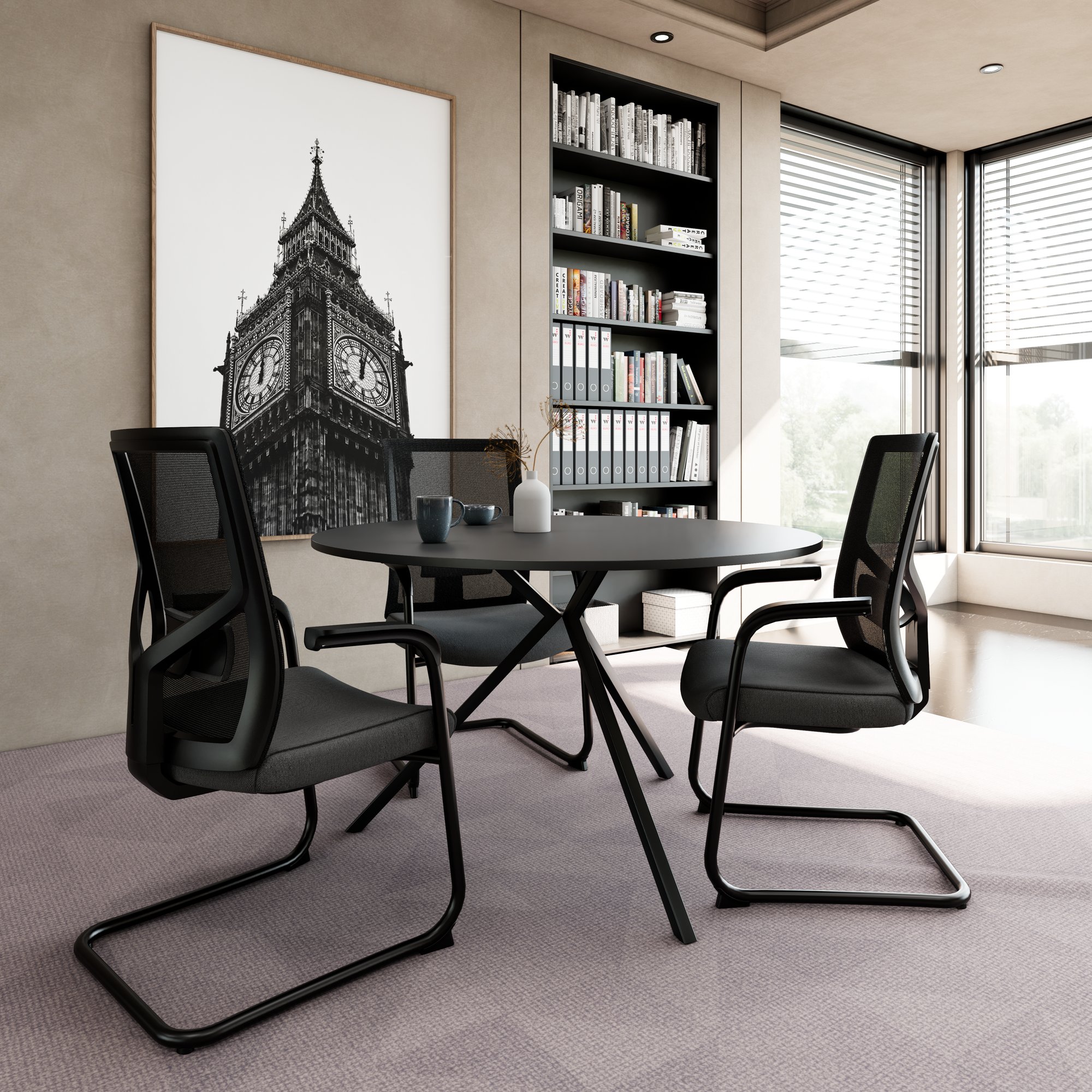 ART Meeting table | Round, Ø 1200 mm, dark gray - 2 Main Image