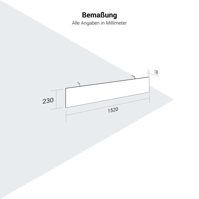 ART Knieraumblende | 1520 x 230 mm, Dunkelgrau