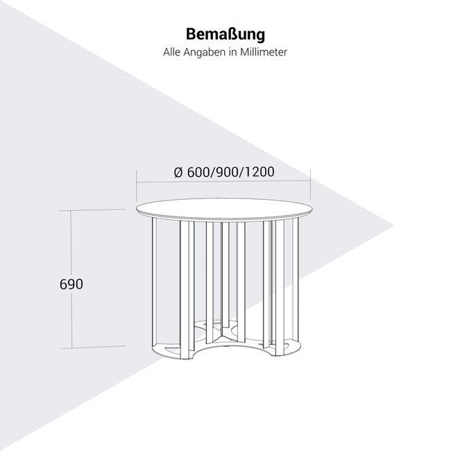 ZooZoo Beistelltisch | Runde oder elliptische Tischplatte