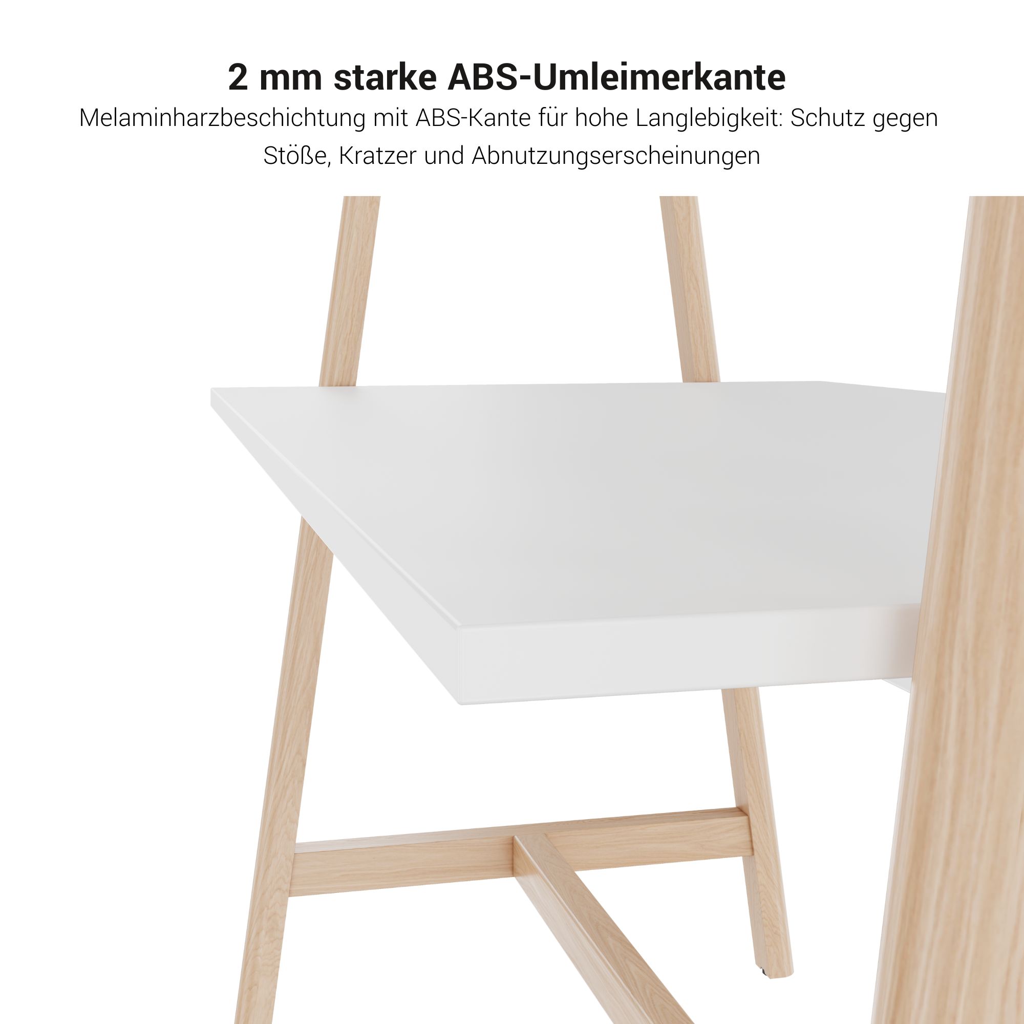 NOVA WOOD Multipurpose table | 1400 - 1800 x 740 - 1050 mm, white - 6 Main Image