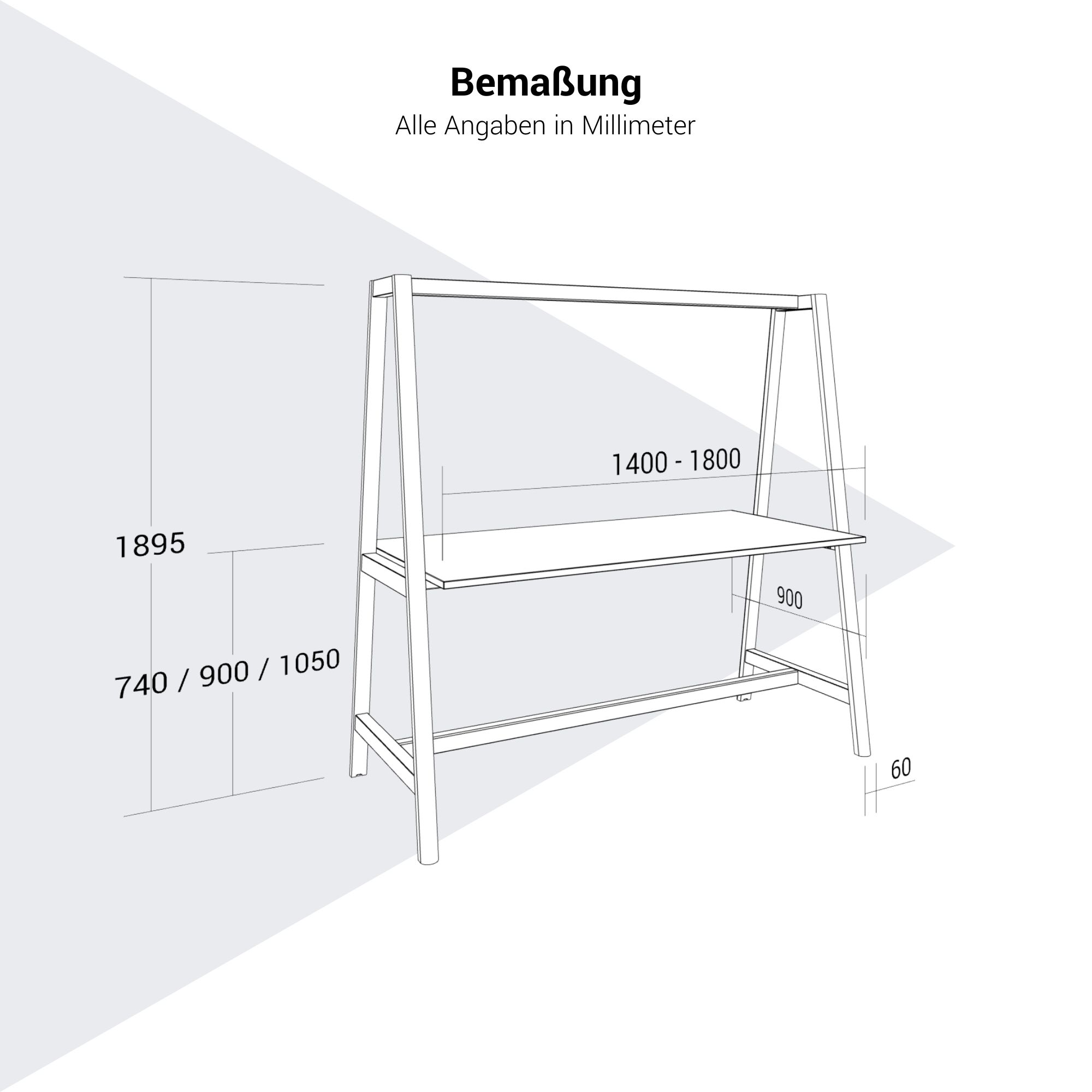 NOVA WOOD Multipurpose table | 1400 - 1800 x 740 - 1050 mm, white - 7 Main Image