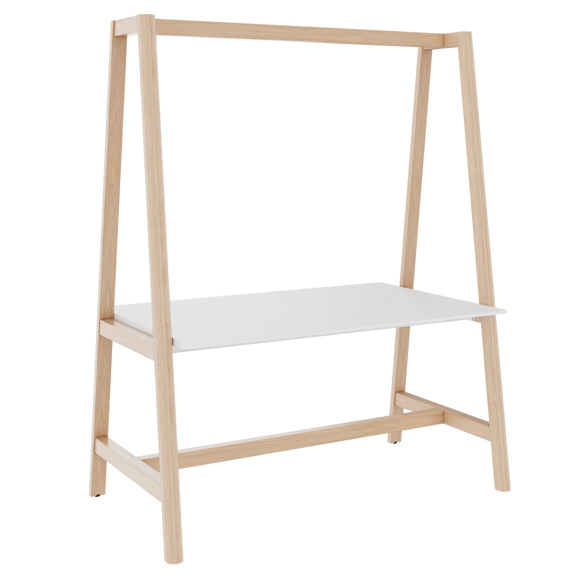 NOVA WOOD Tabella multiuso | 1400 - 1800 x 740 - 1050 mm, HPL White - 1 Main Image