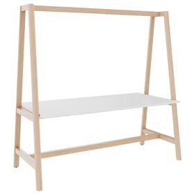 NOVA WOOD Multipurpose Tisch | 1400 - 1800 x 740 - 1050 mm, HPL Weiß