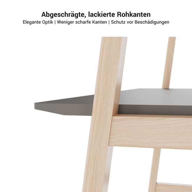 NOVA WOOD Multipurpose Tisch | 1400 - 1800 x 740 - 1050 mm, Fenix Grau