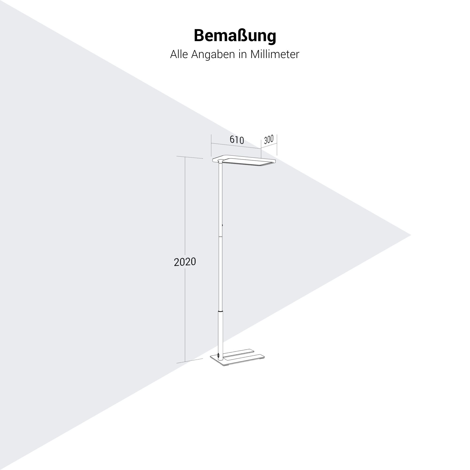 LUMOS Büro-Stehlampe | 610 x 2020 mm, 10.400 Lumen, dimmbar - 8 Main Image