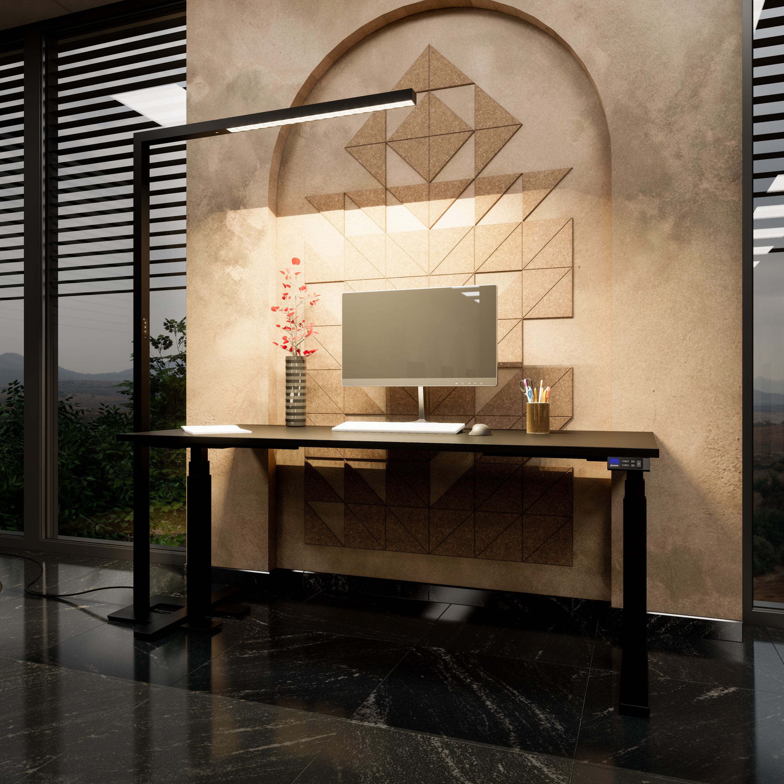 AURORA Büro-Stehlampe | 1205 x 1960 mm, 11.200 Lumen, dimmbar - 8 Main Image