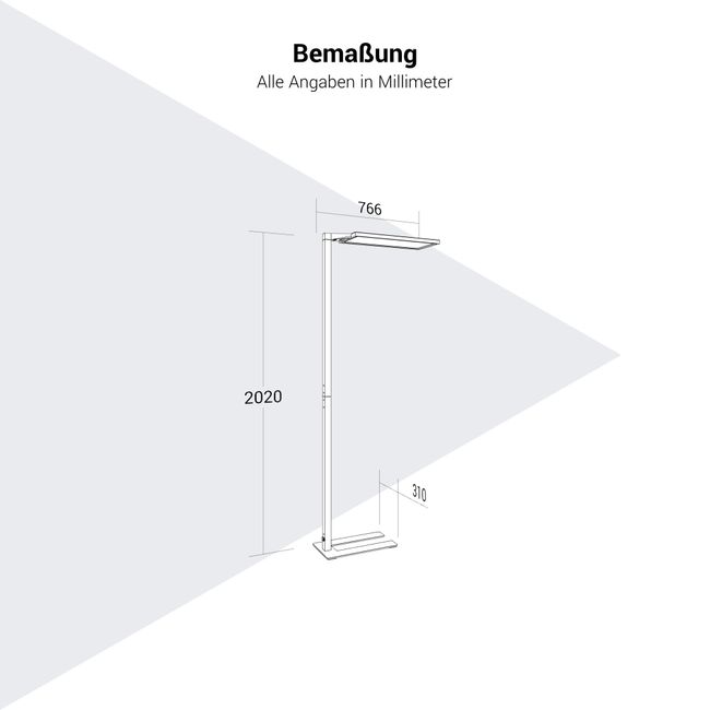 GLORIA Büro-Stehlampe | 13.500 Lumen, Bewegungs- & Tageslichtsensor
