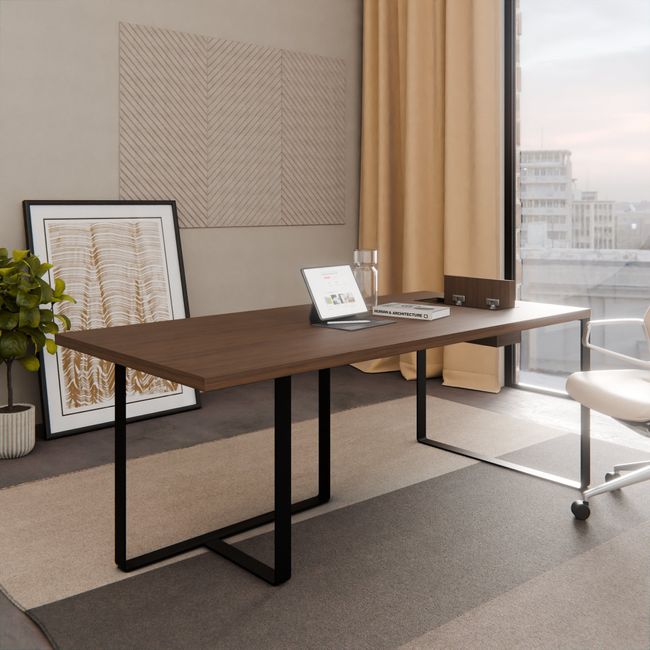 PLANA Chefschreibtisch | 1800-2200 x 750 mm, Melamin oder Furnier