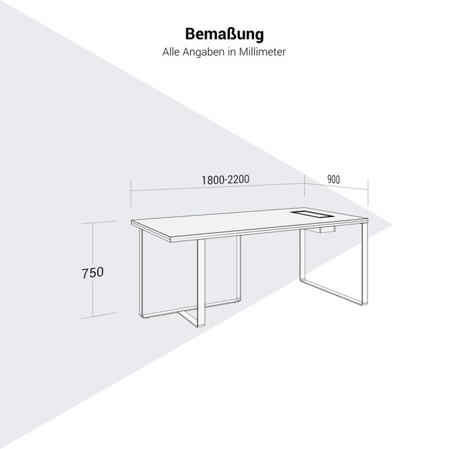 PLANA Chefschreibtisch | 1800-2200 x 750 mm, Melamin oder Furnier