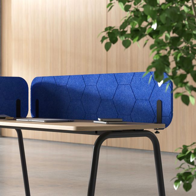 ROUND PET Akustik-Tischtrennwand | 1180-1780 mm, über 20 Farben