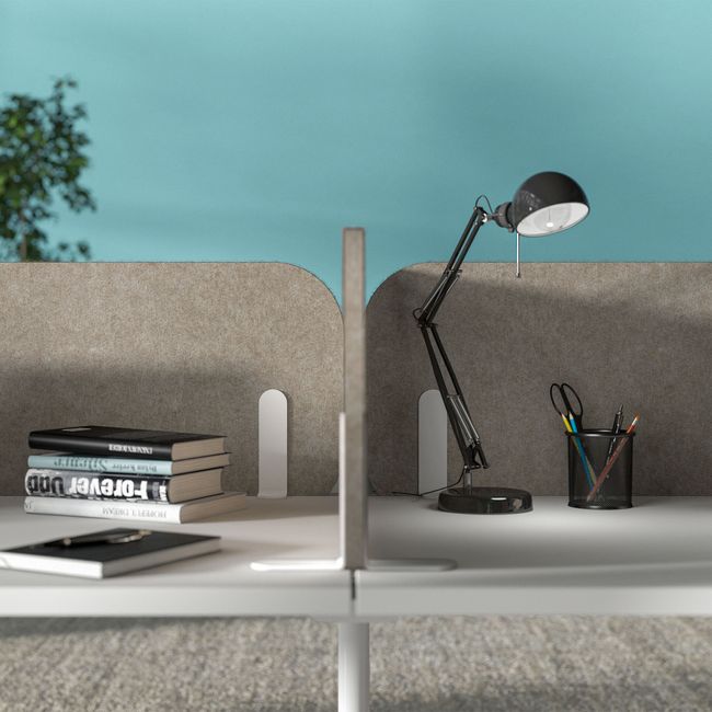 ROUND PET Akustik-Tischtrennwand | 1180-1780 mm, über 20 Farben