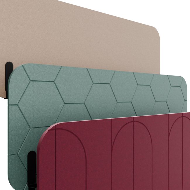 ROUND PET Akustik-Tischtrennwand | 1180-1780 mm, über 20 Farben